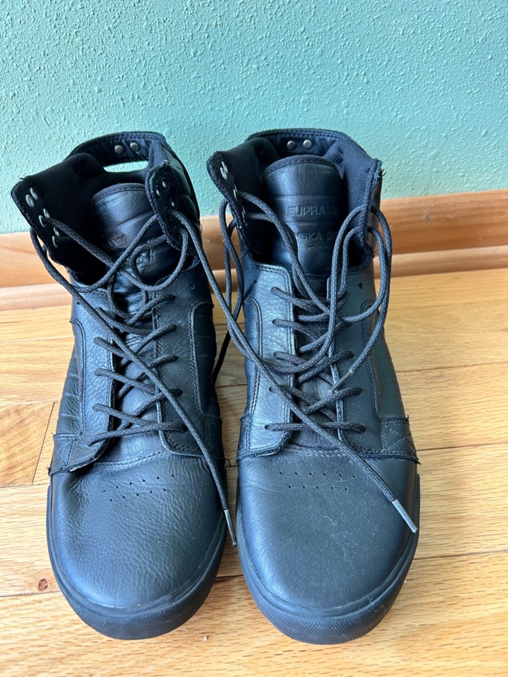 Supra Men’s Black High-Top Leather Sneakers size 13
